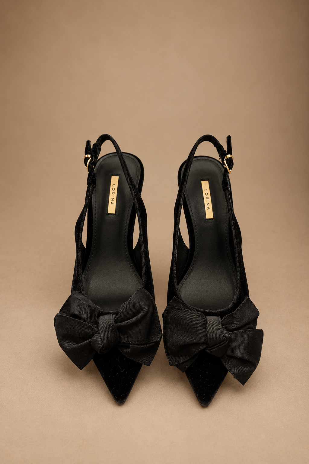 Décolleté Dorothy Slingback Donna in Velluto nero con Fiocco
