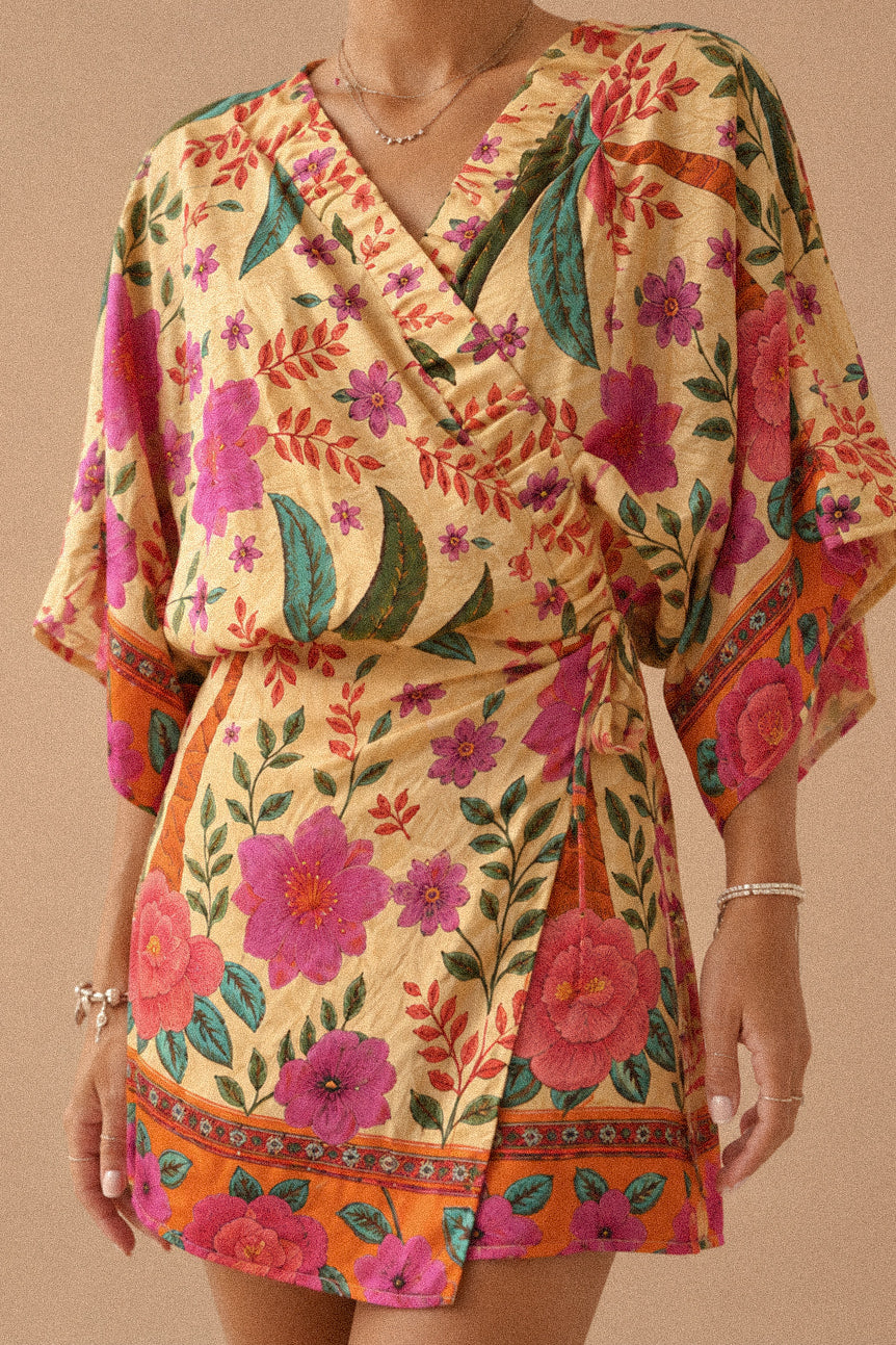 Abito a portafoglio “Tropical Bloom” – Stampa floreale