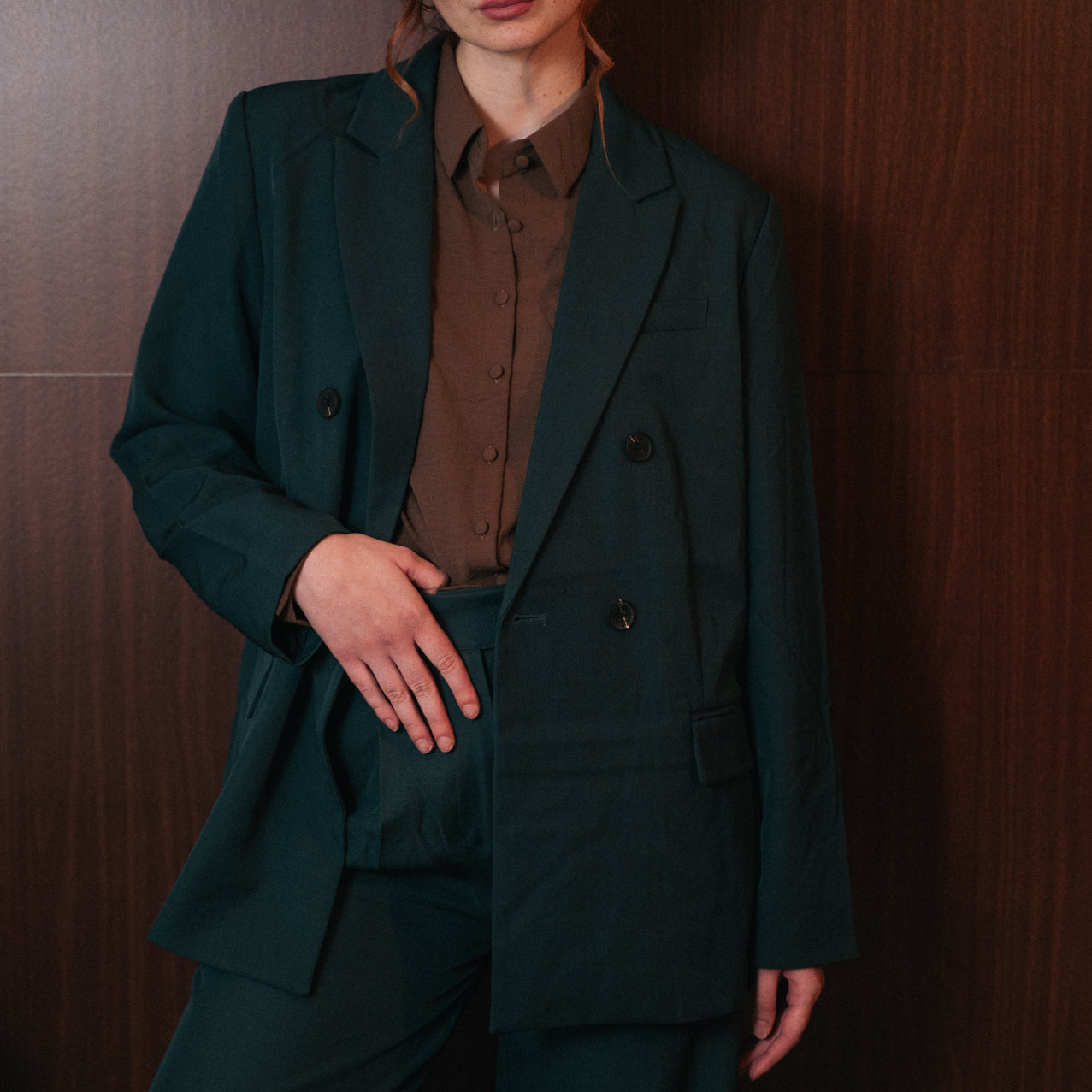 Blazer Doppiopetto Donna Colore Petrolio | Giacca Elegante