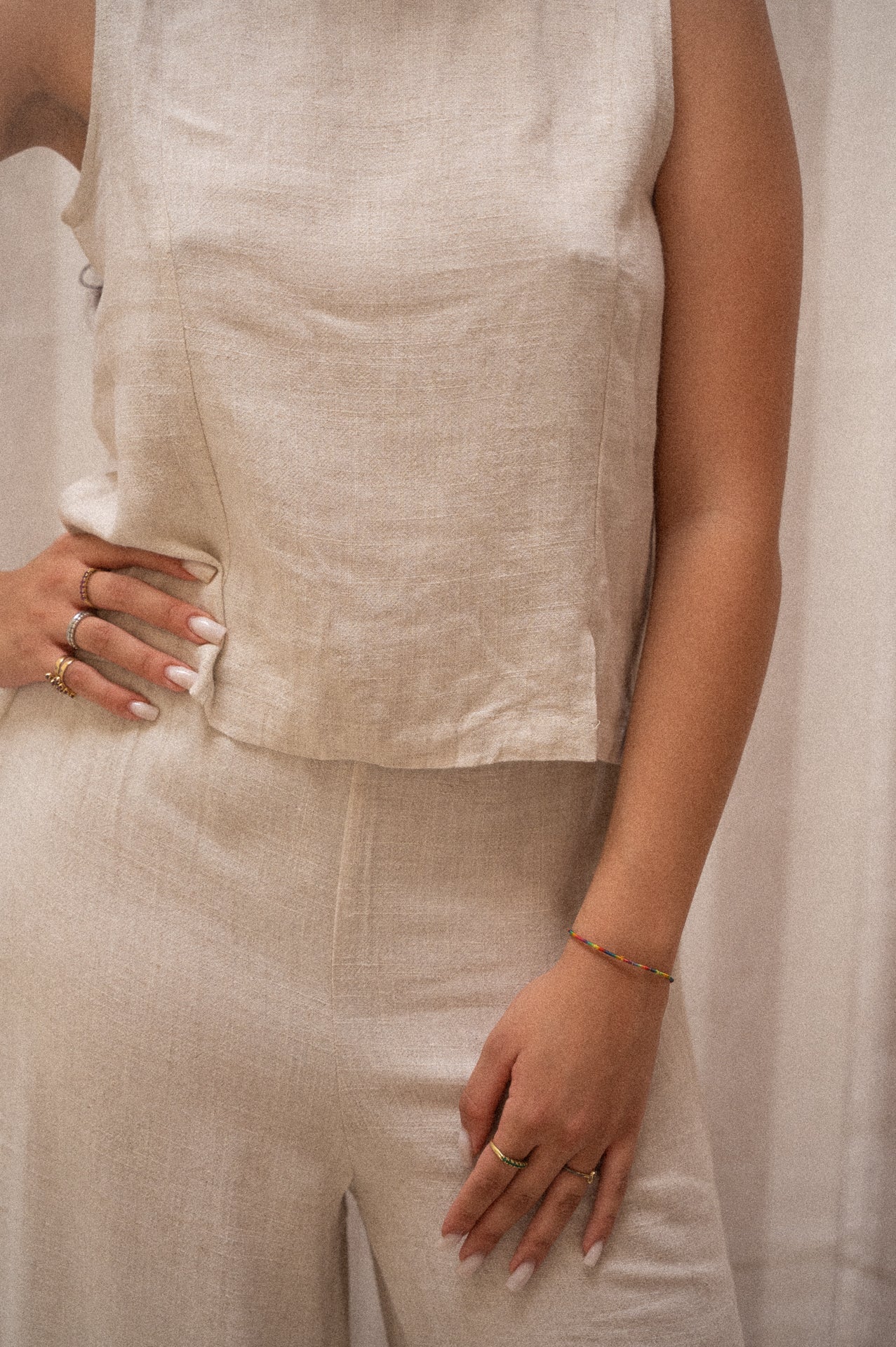 Pantalone palazzo misto lino