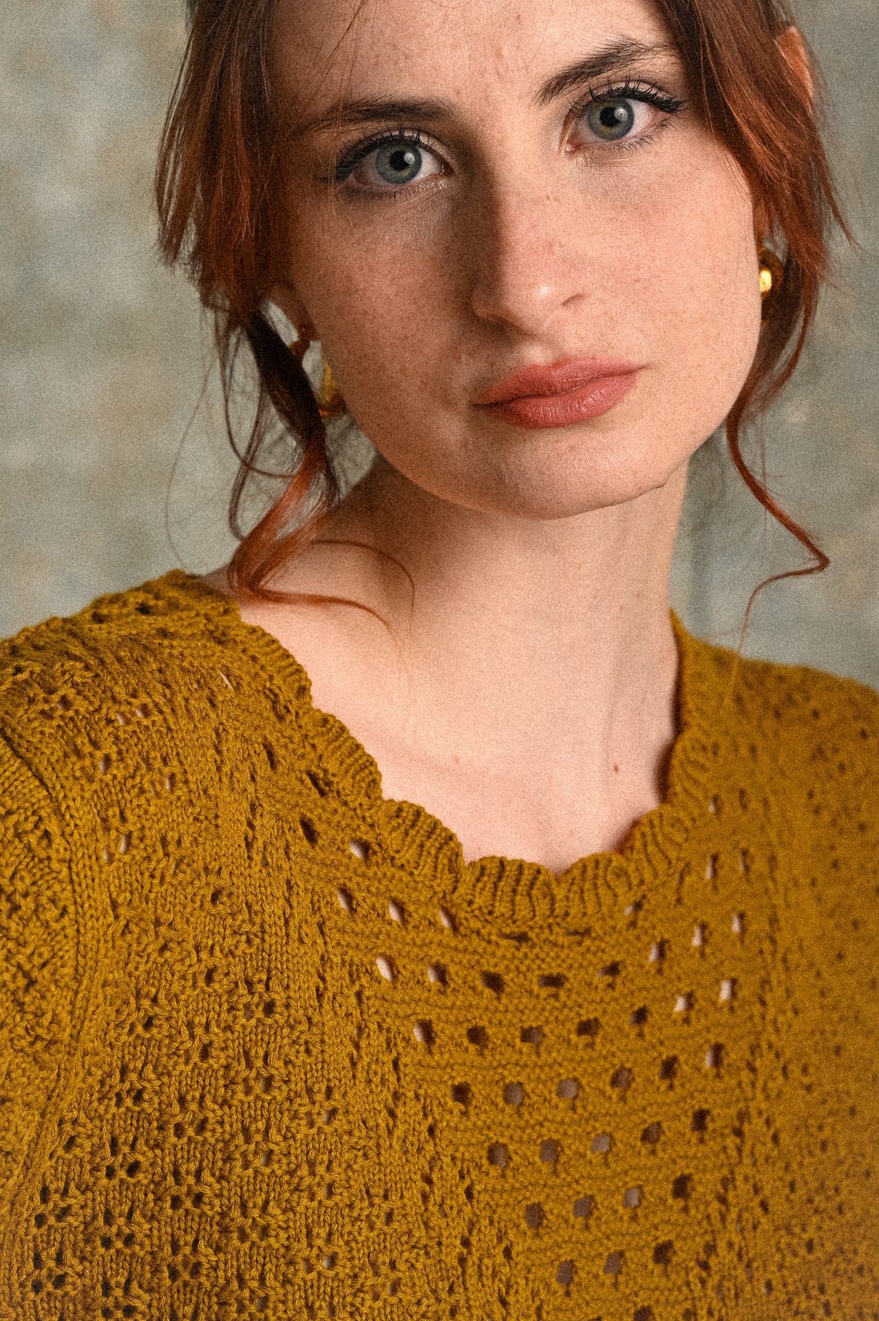 Top traforato in cotone Elicrisio con lavorazione crochet e bordi scallop