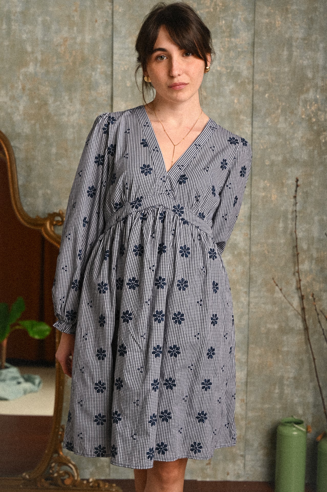 Abito Margherita Donna con Fiorellini Ricamati