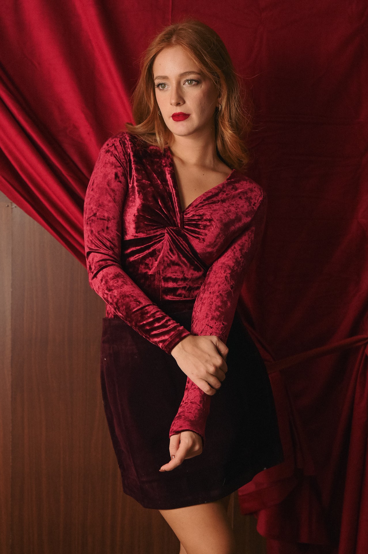 Gonna Corta Donna Velluto Millerighe Bordeaux | Minigonna a Coste Vita Alta