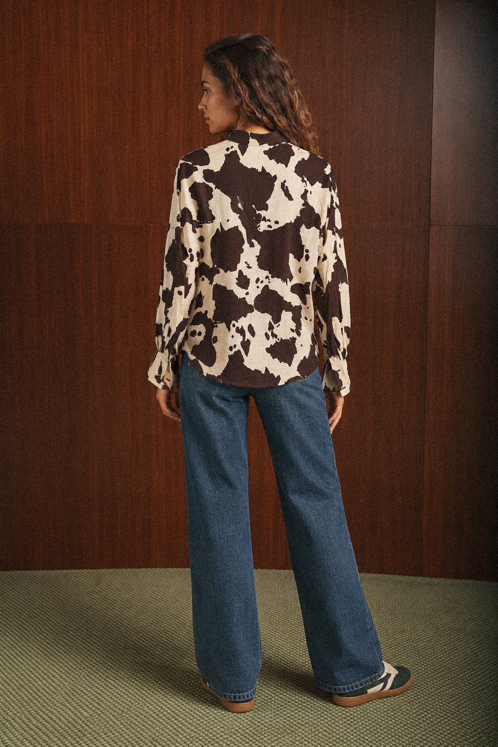 Camicia Dakota donna fantasia animalier marrone e panna