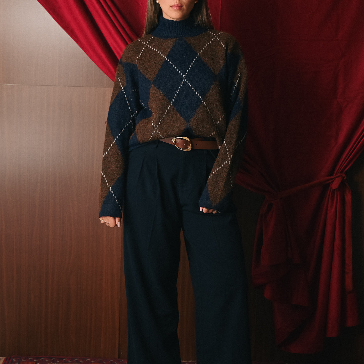 Pantalone Donna Blu Tinta Unita | Pantalone Sartoriale con Cintura