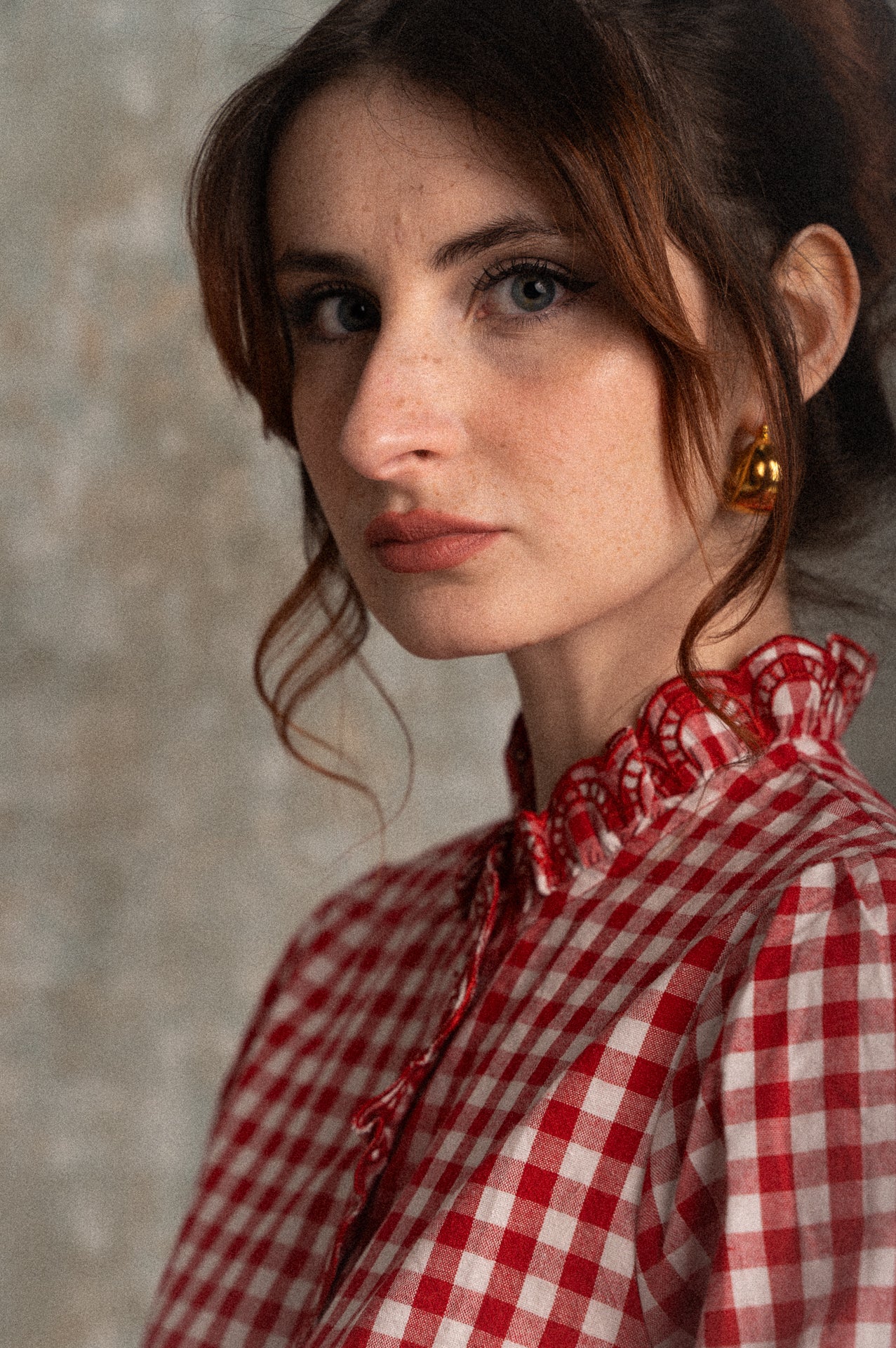 Camicetta Vichy Rossa con Rouche