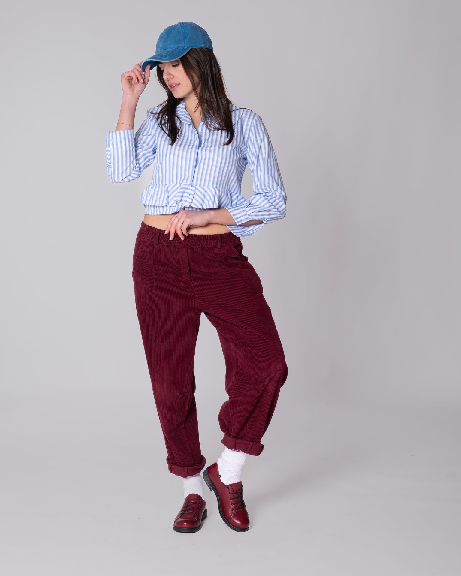 Pantalone slouchy in velluto