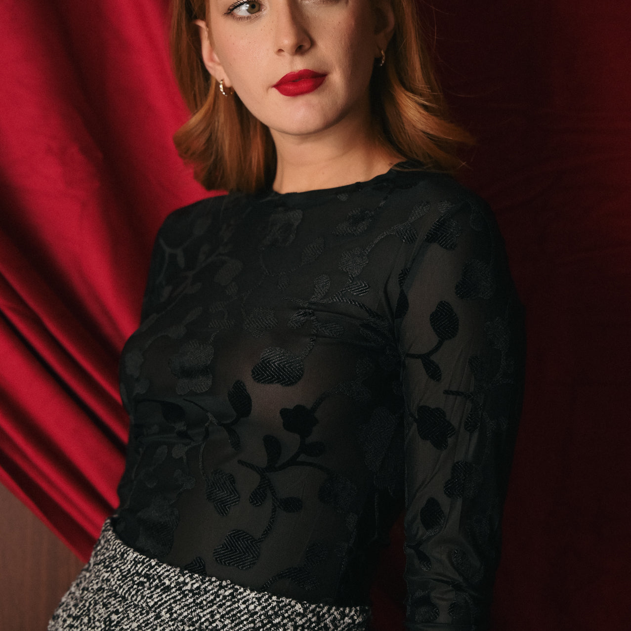 Body Nero Ricami Devoré Donna | Body Trasparente Velluto