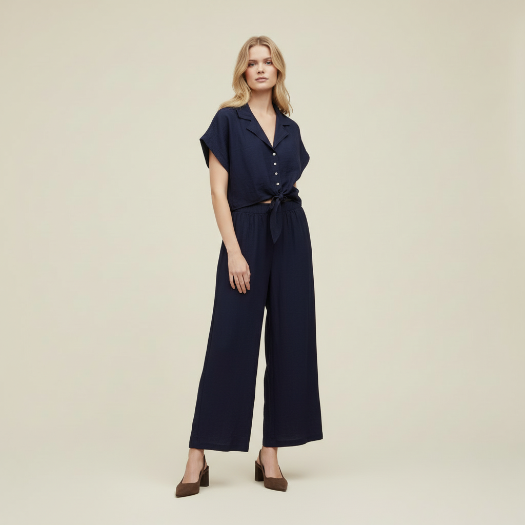top blu con nodo