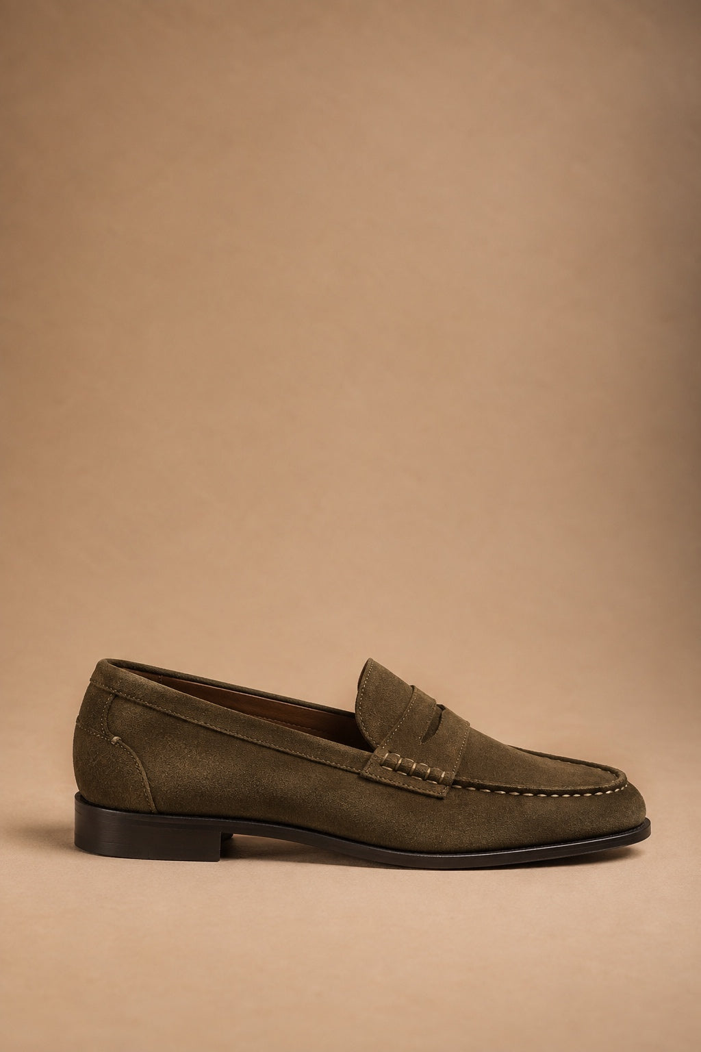 Mocassino Penny Donna Color Taupe Effetto Suede con Suola in Gomma
