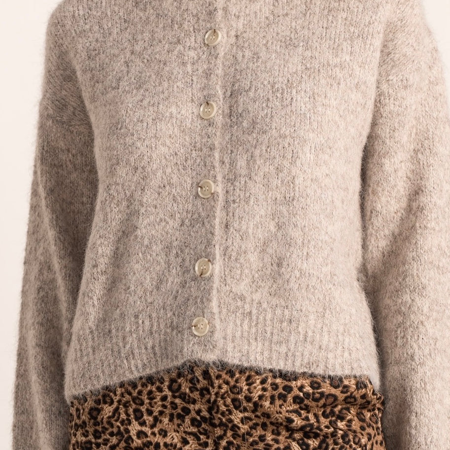 Cardigan Donna in Lana | Grey Mélange Bottoni