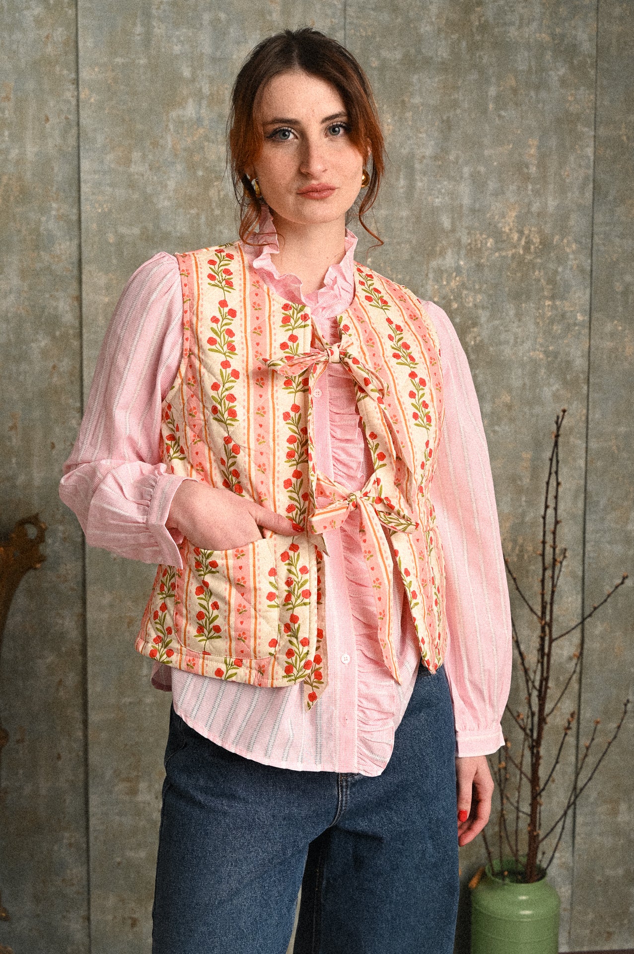 Gilet Fiorella a fantasia fiori