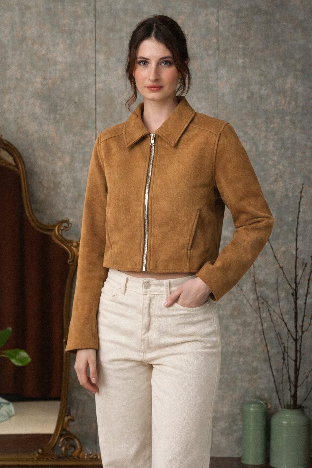 giacche-donna/giacca-corta-effetto-camoscio-zip