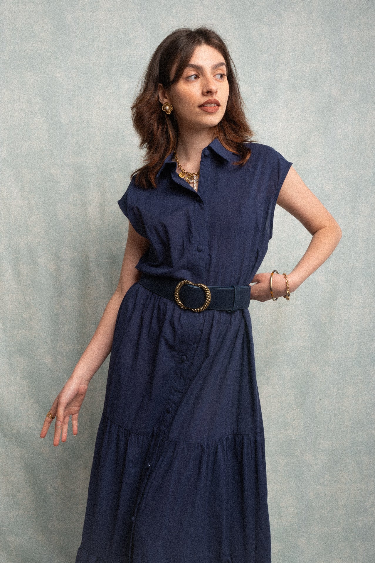 Abito chemisier donna color blu