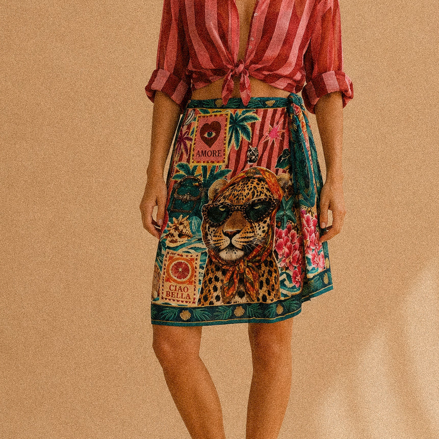 Pareo “Leopard Escape” – pareo fantasia con nodo laterale