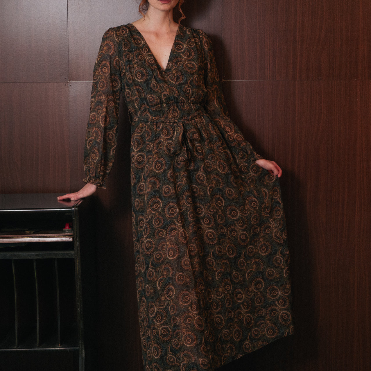 Abito Aura Lungo Donna Fantasia con Fodera Interna