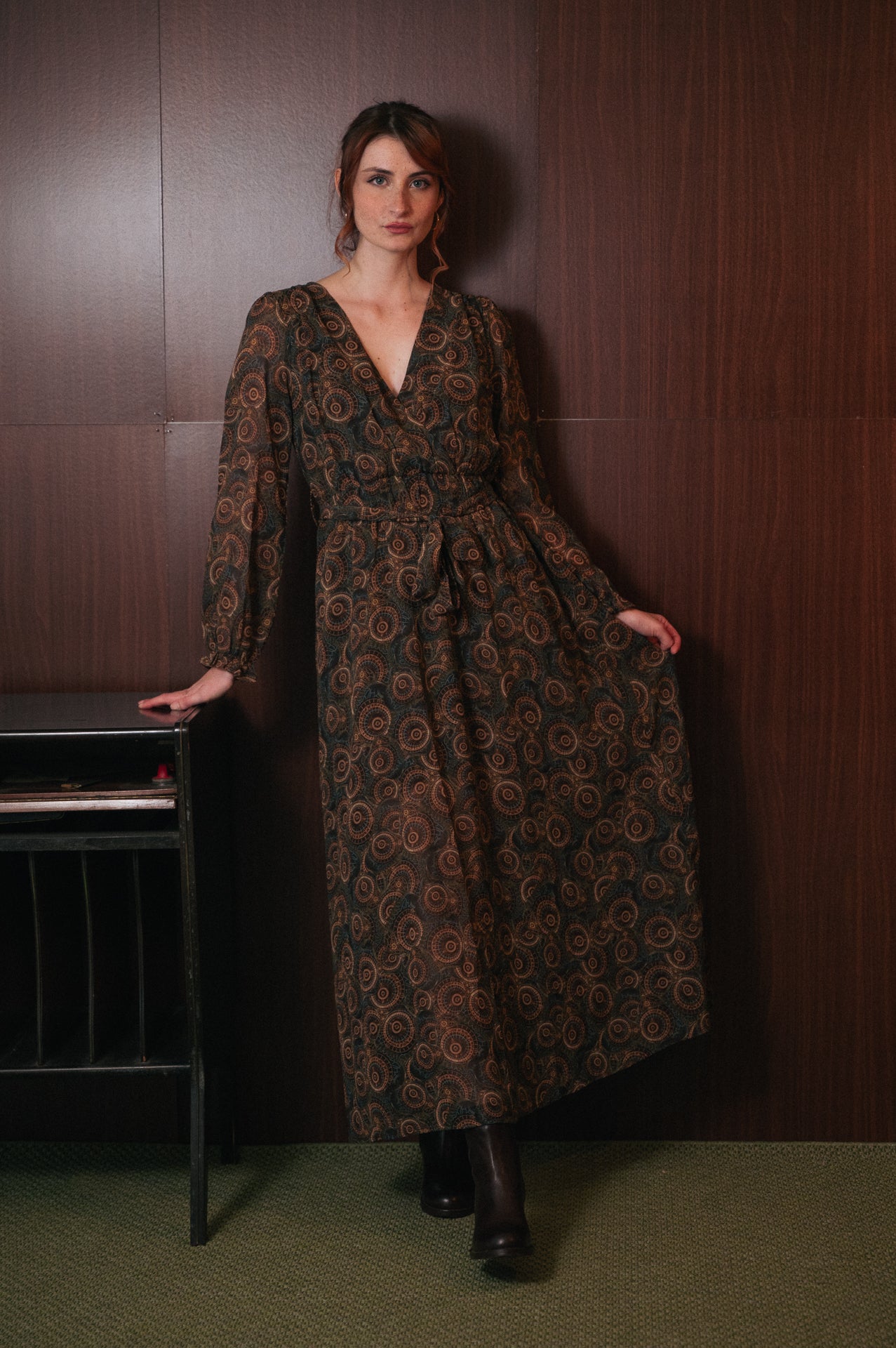 Abito Aura Lungo Donna Fantasia con Fodera Interna