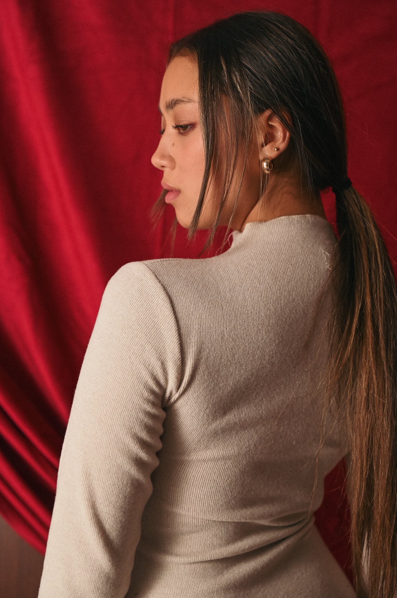 Abito Lungo in Maglia ecru Comfort Avvolgente ed Eleganza Invernale