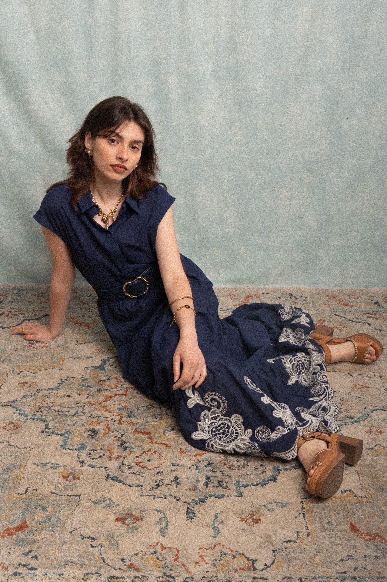 Abito chemisier donna color blu