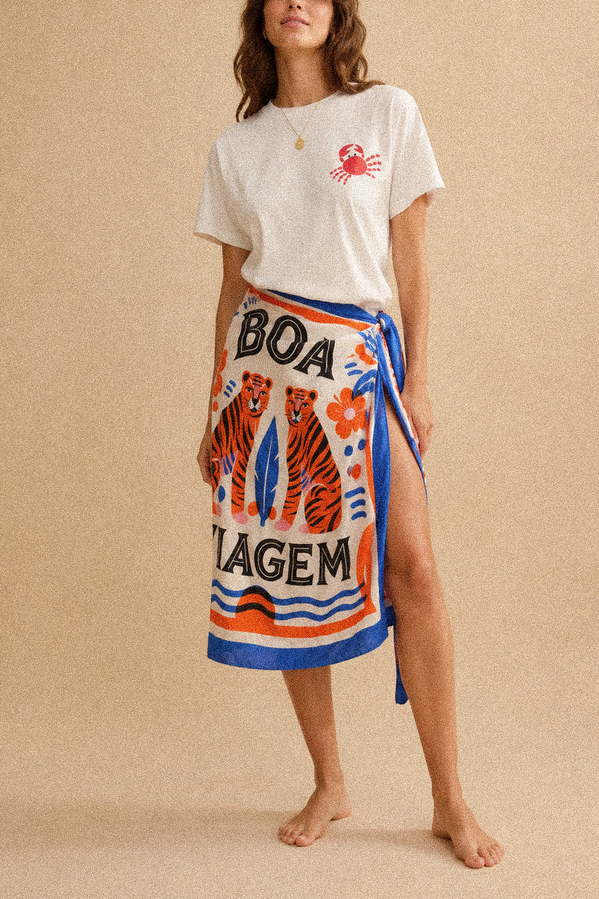 Pareo “Boa Sunset” – pareo in viscosa con stampa tigri