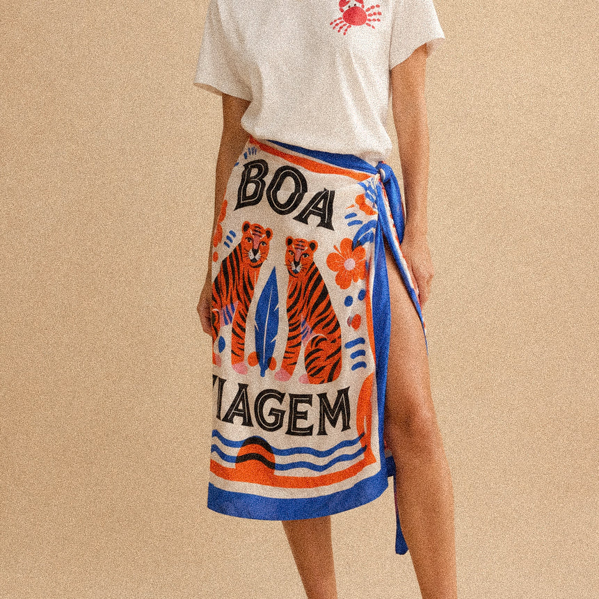 Pareo “Boa Sunset” – pareo in viscosa con stampa tigri
