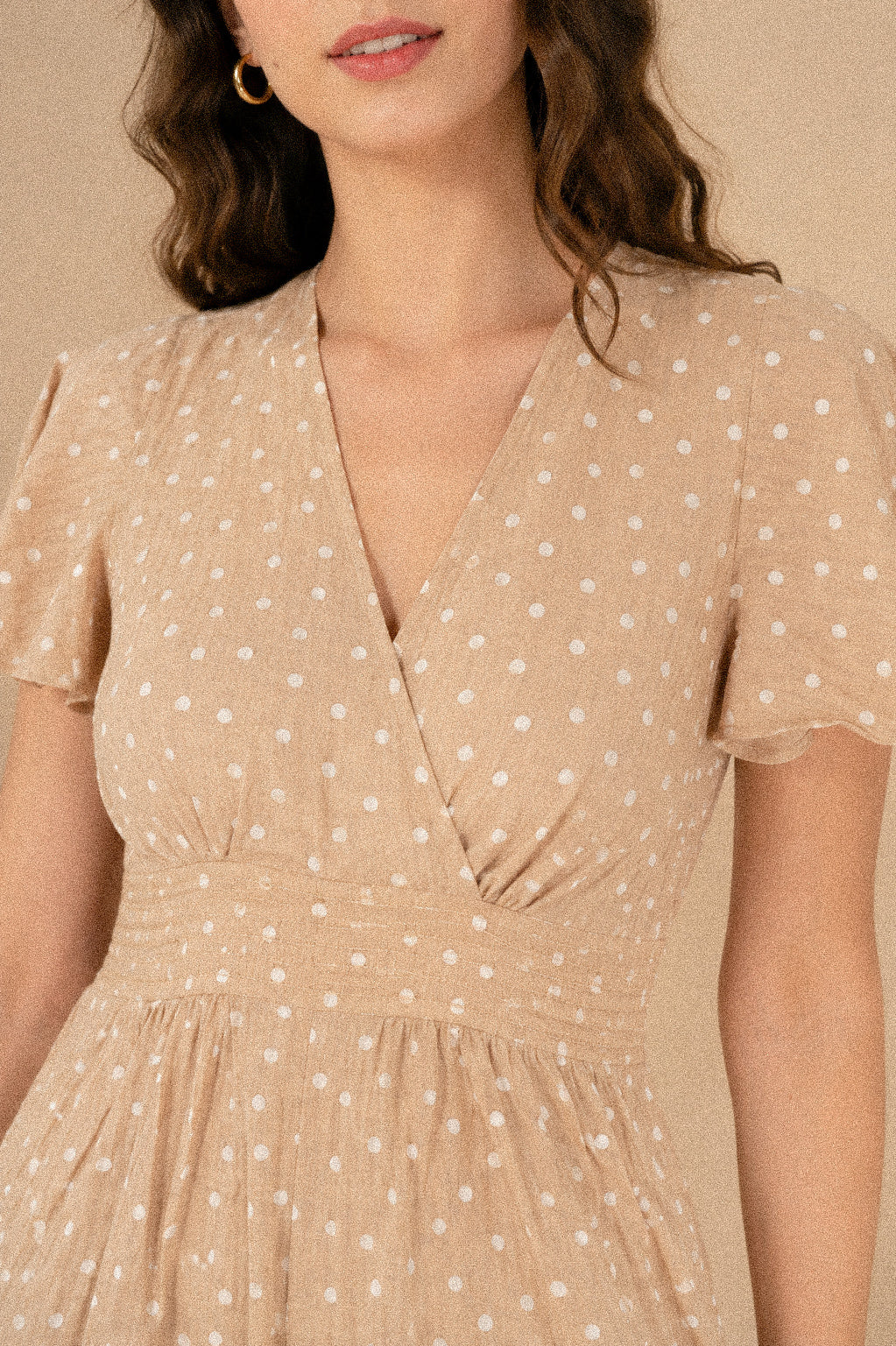 Tutina “Pois Nature” – jumpsuit corta in cotone con pois