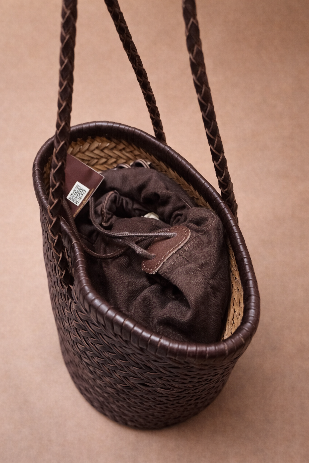 Woven Bag in vera pelle intrecciata a mano – Made in Italy | Colore testa di moro