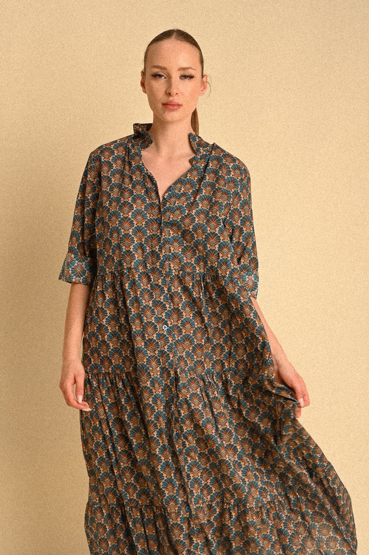 Abito Chemisier Lungo Fantasia Liberty