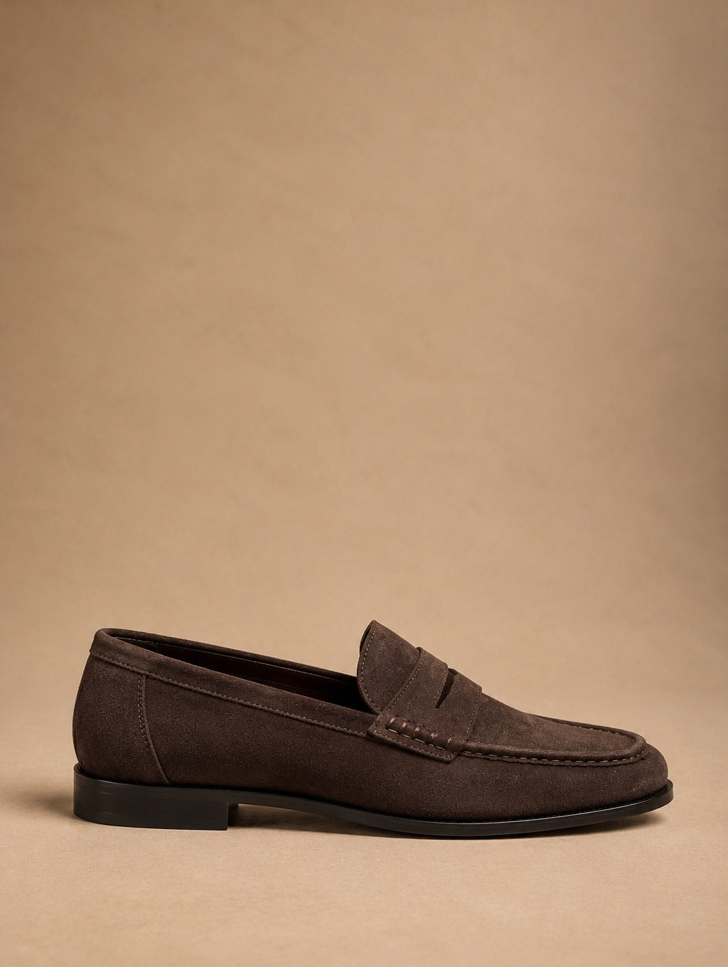 Mocassino Penny Donna Color caffè Effetto Suede con Suola in Gomma