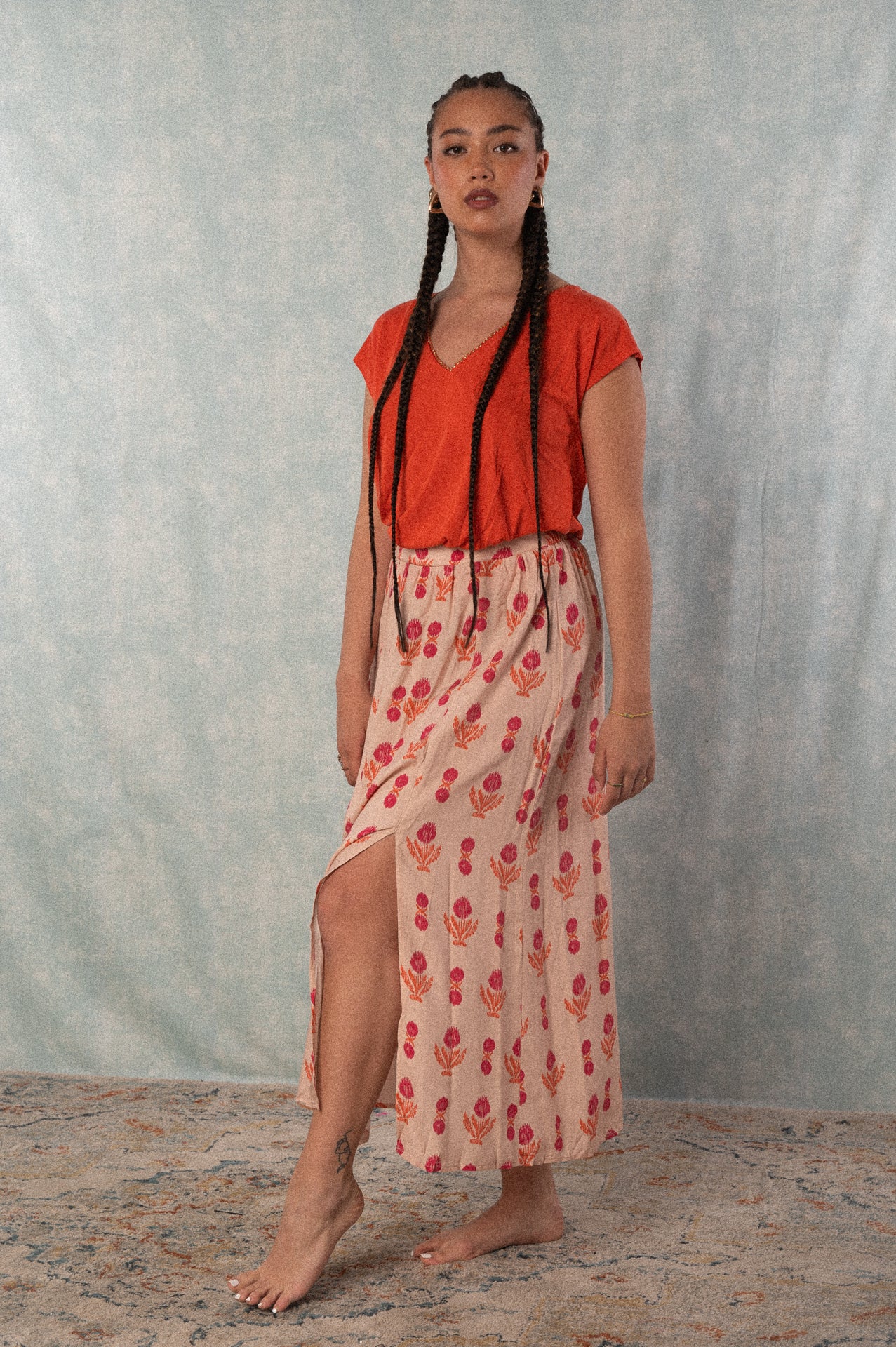 T-shirt smanicata color corallo