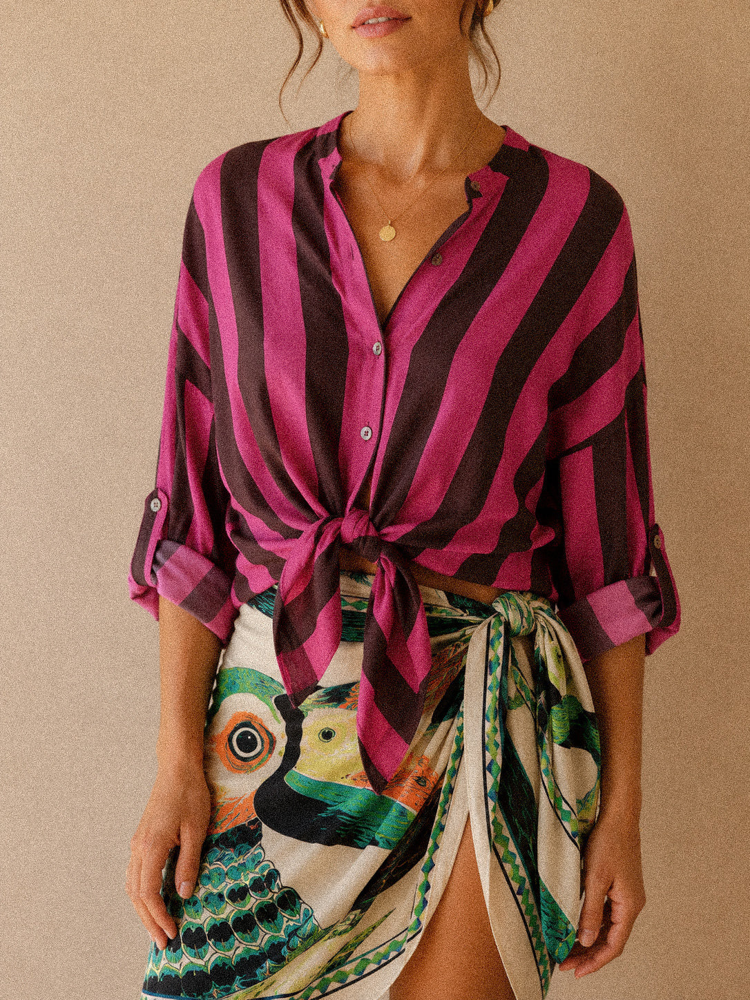 Camicia “Riviera Stripes” – camicia a righe in Tencel