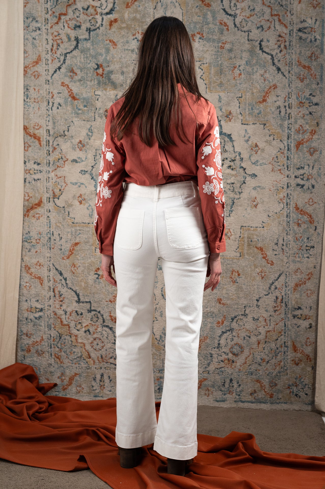 Jeans donna vita alta bianco