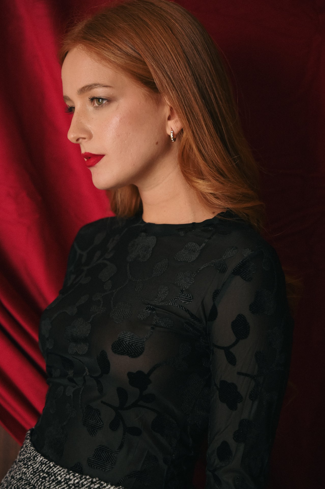 Body Nero Ricami Devoré Donna | Body Trasparente Velluto