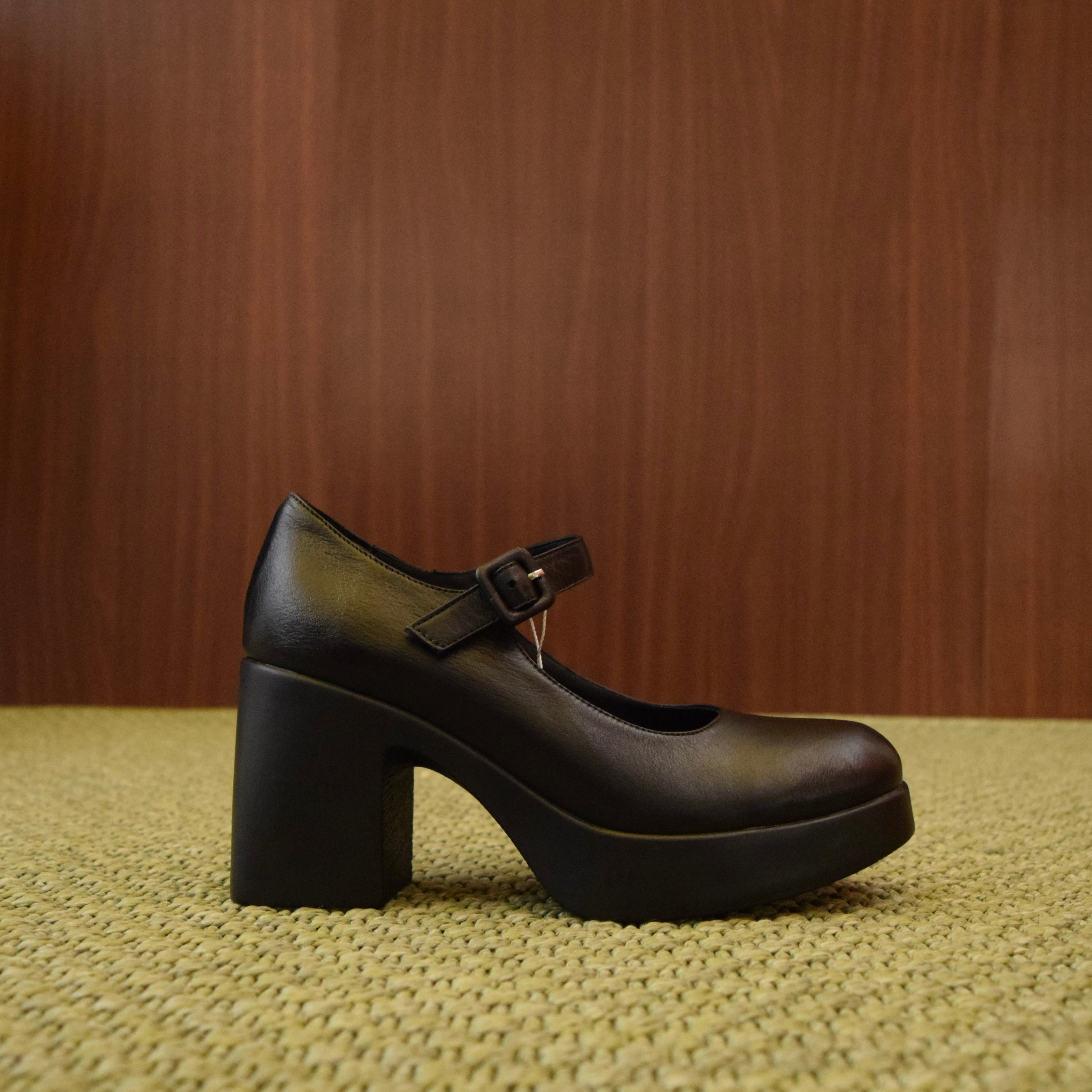 mary jane tacco 9, scarpe platform 3 cm, mary jane pelle opaca, scarpe tacco grosso comode, scarpe nere cinturino singolo, tacco a blocco donna.