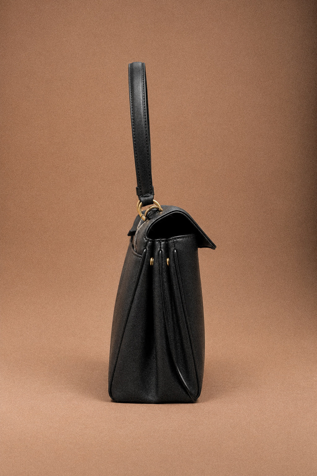Borsa a Mano e Tracolla da Donna in Vera Pelle Liscia nera – Chiusura a Girello