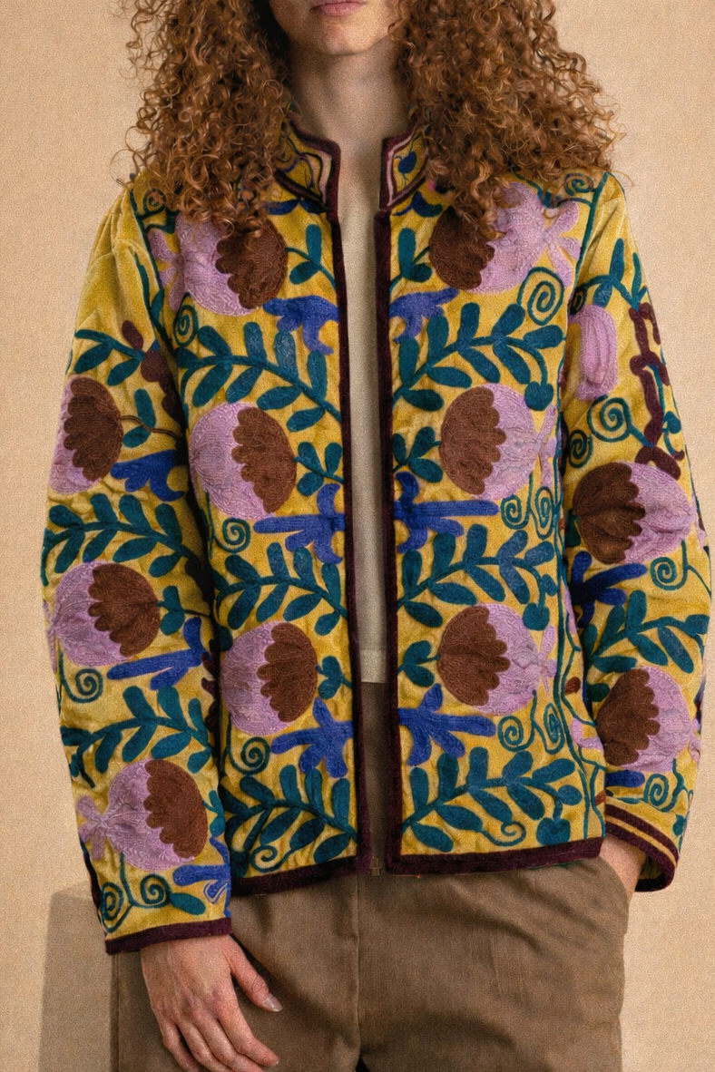 Giacca Suzani Velvet “mustard sun ”