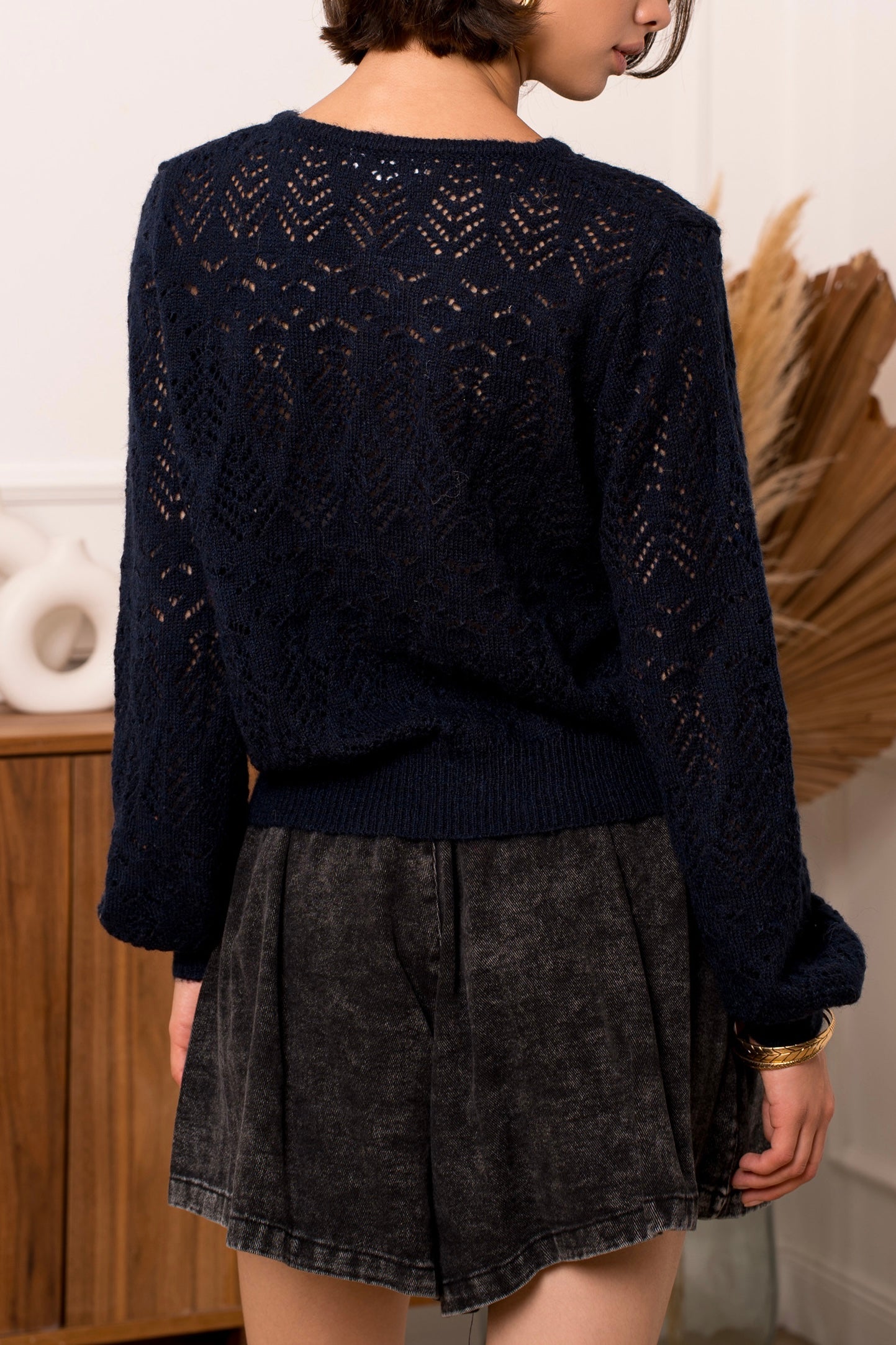 Cardigan Dorothy donna Traforato blu navy