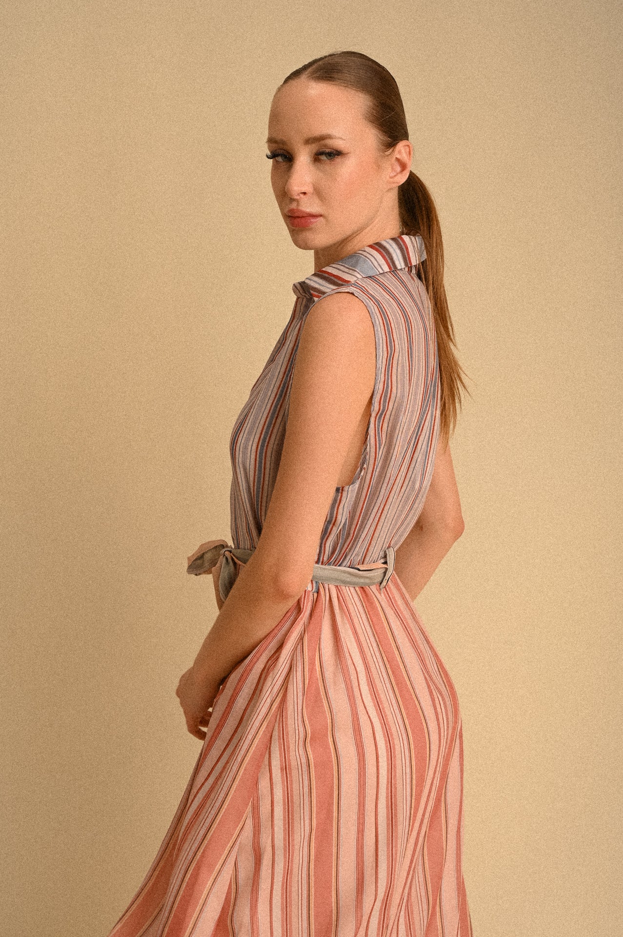 Abito Chemisier Miami a Righe con Cintura Donna