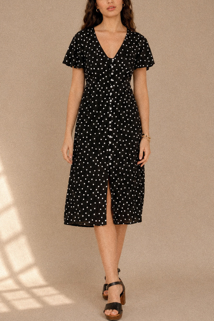 Abito “Pois Paris” – abito nero in cotone a pois