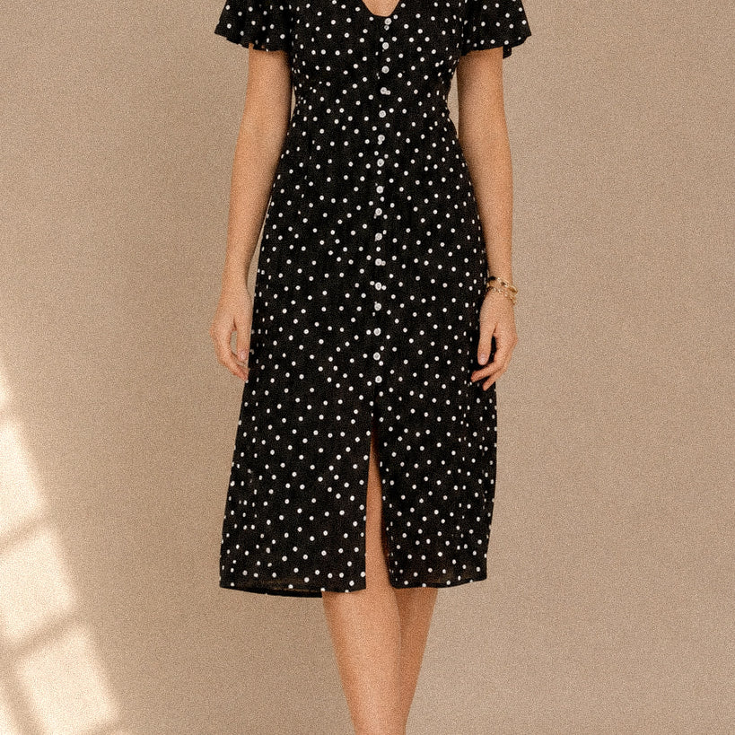 Abito “Pois Paris” – abito nero in cotone a pois