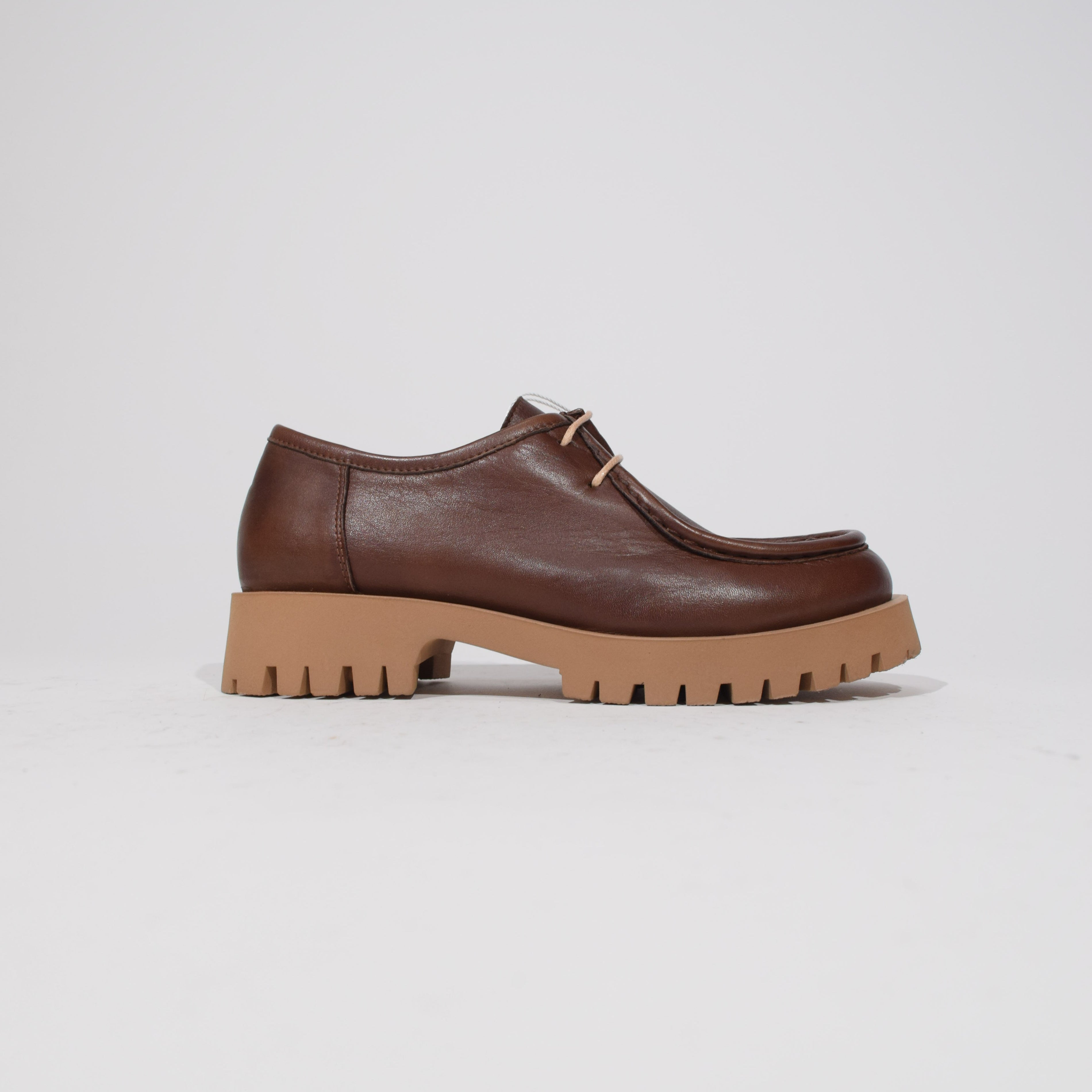 Brown leather padror shoe