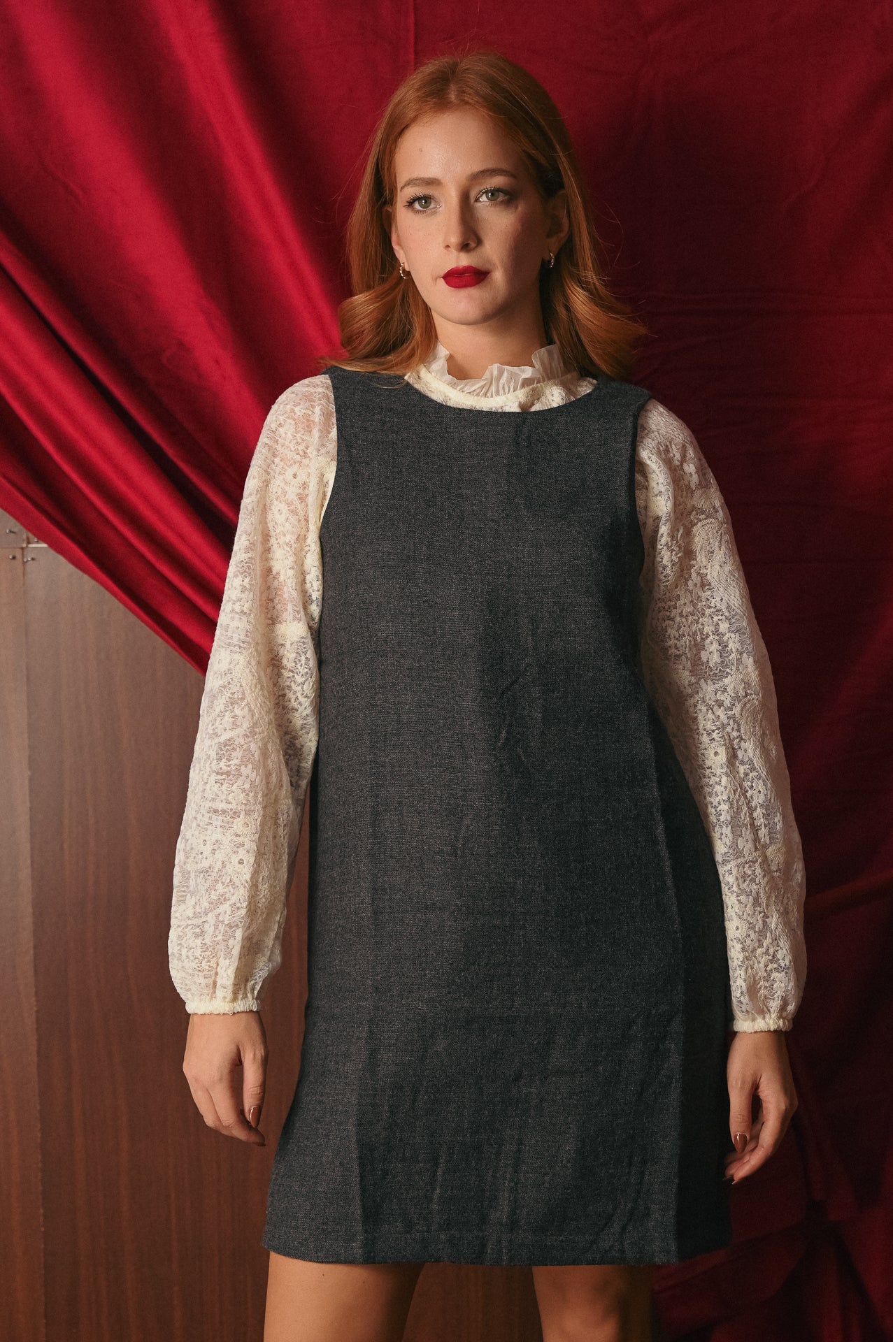 Mini Abito grigio Smanicato a trapezio | Vestito Donna