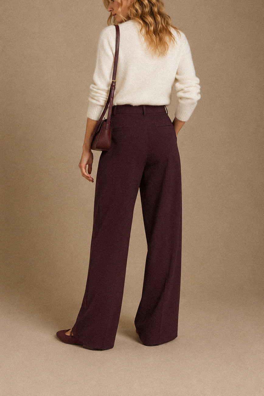 Pantalone Donna Taipei a Zampa con Fibbie Laterali