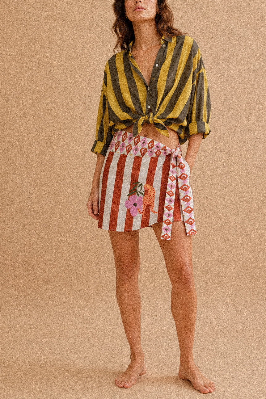 Camicia “Senape Stripes” – camicia oversize a righe in cotone