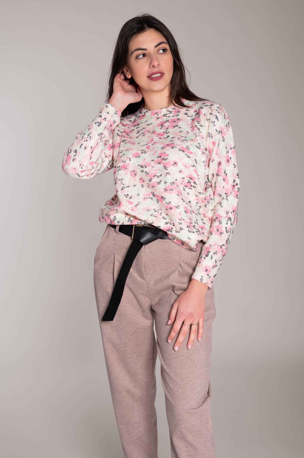 Maglione fantasia fiori