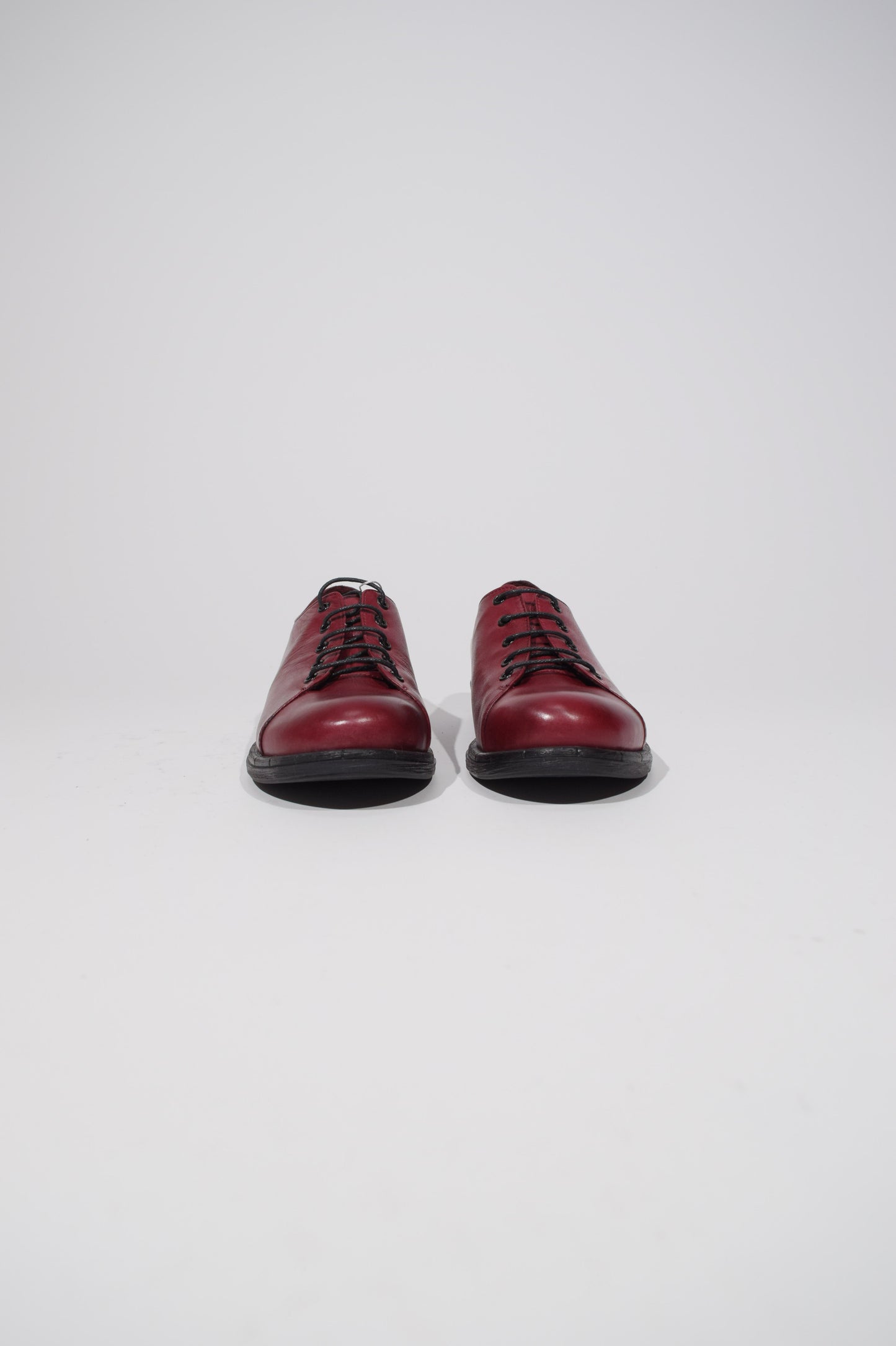 Mocassino stringato in pelle bordeaux