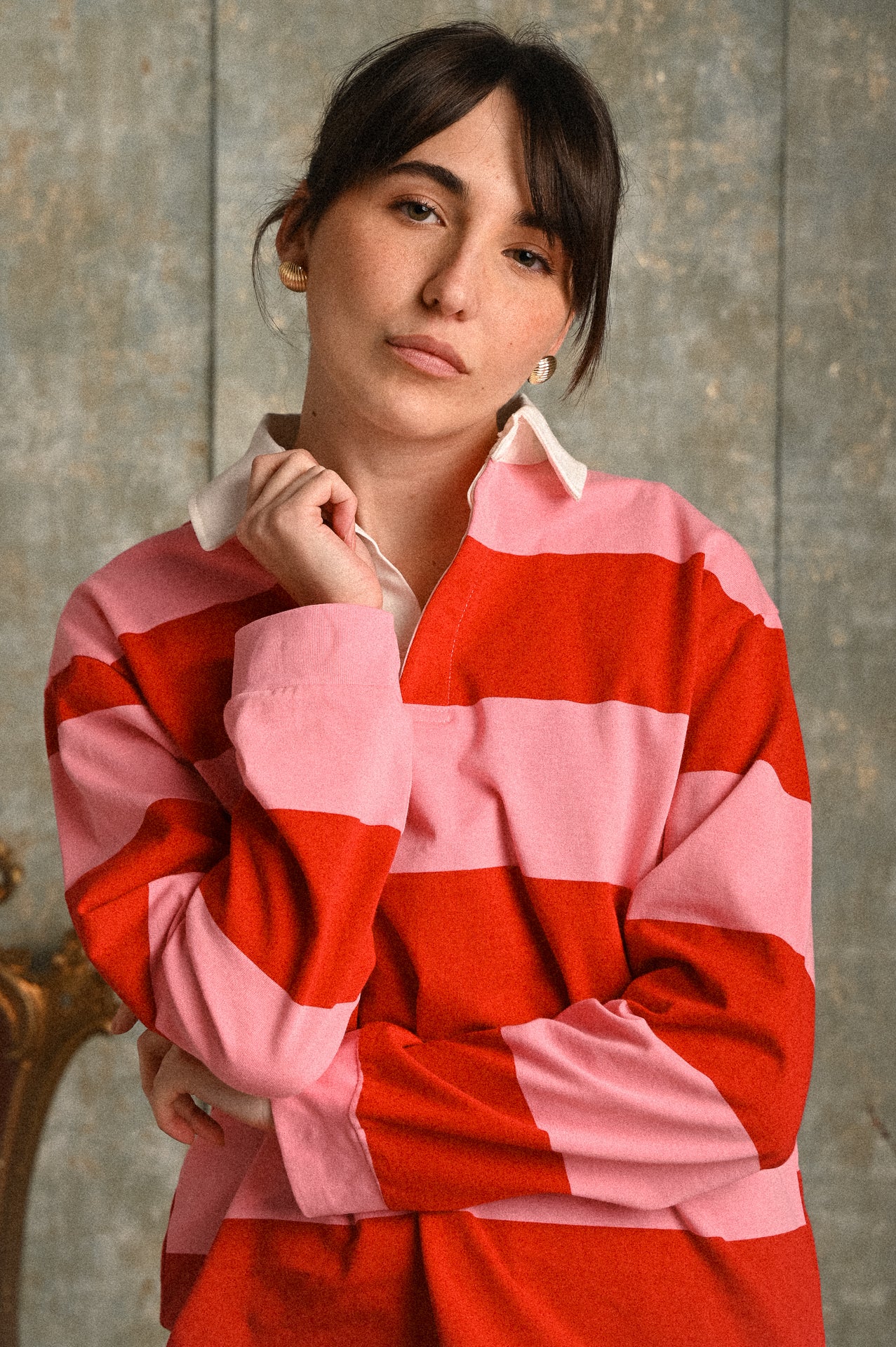 Polo Daphne a Righe Rosa e fucsia