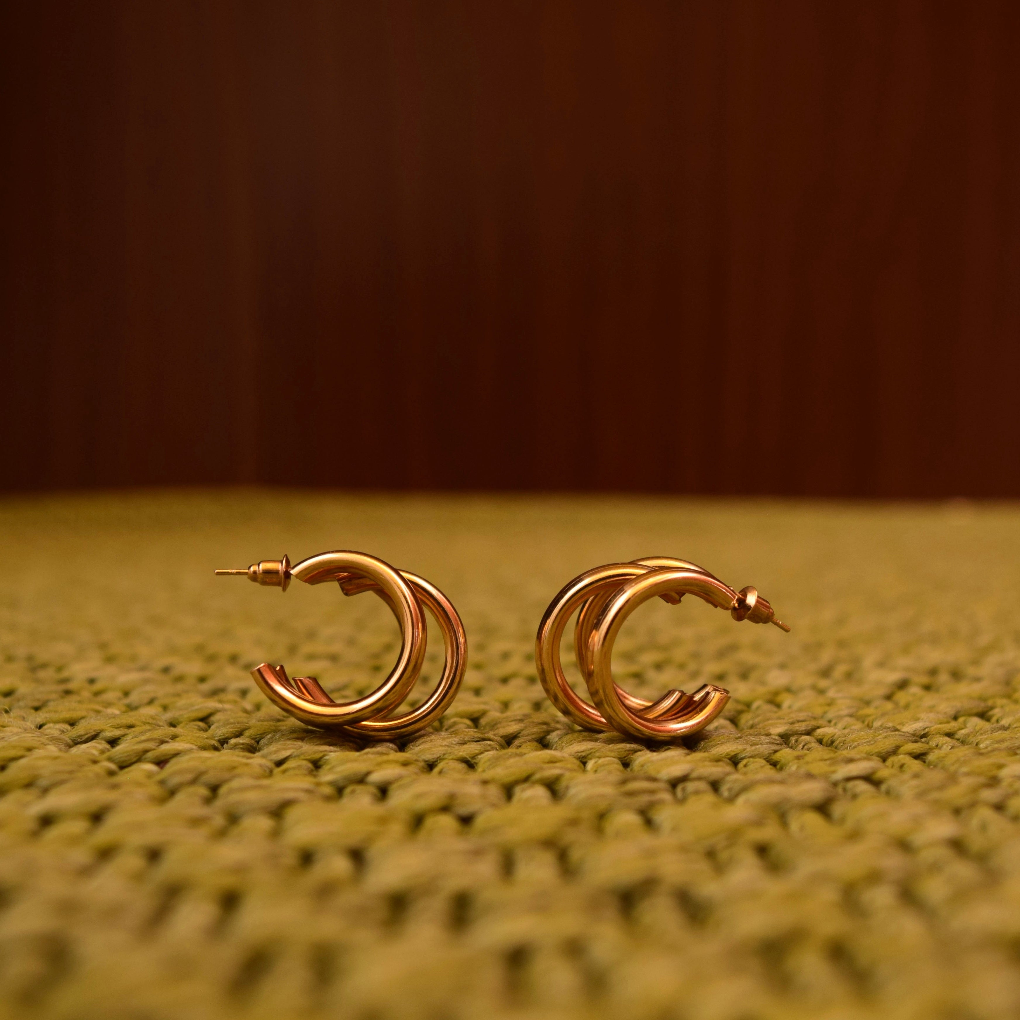 Orecchini color oro 3 cerchi