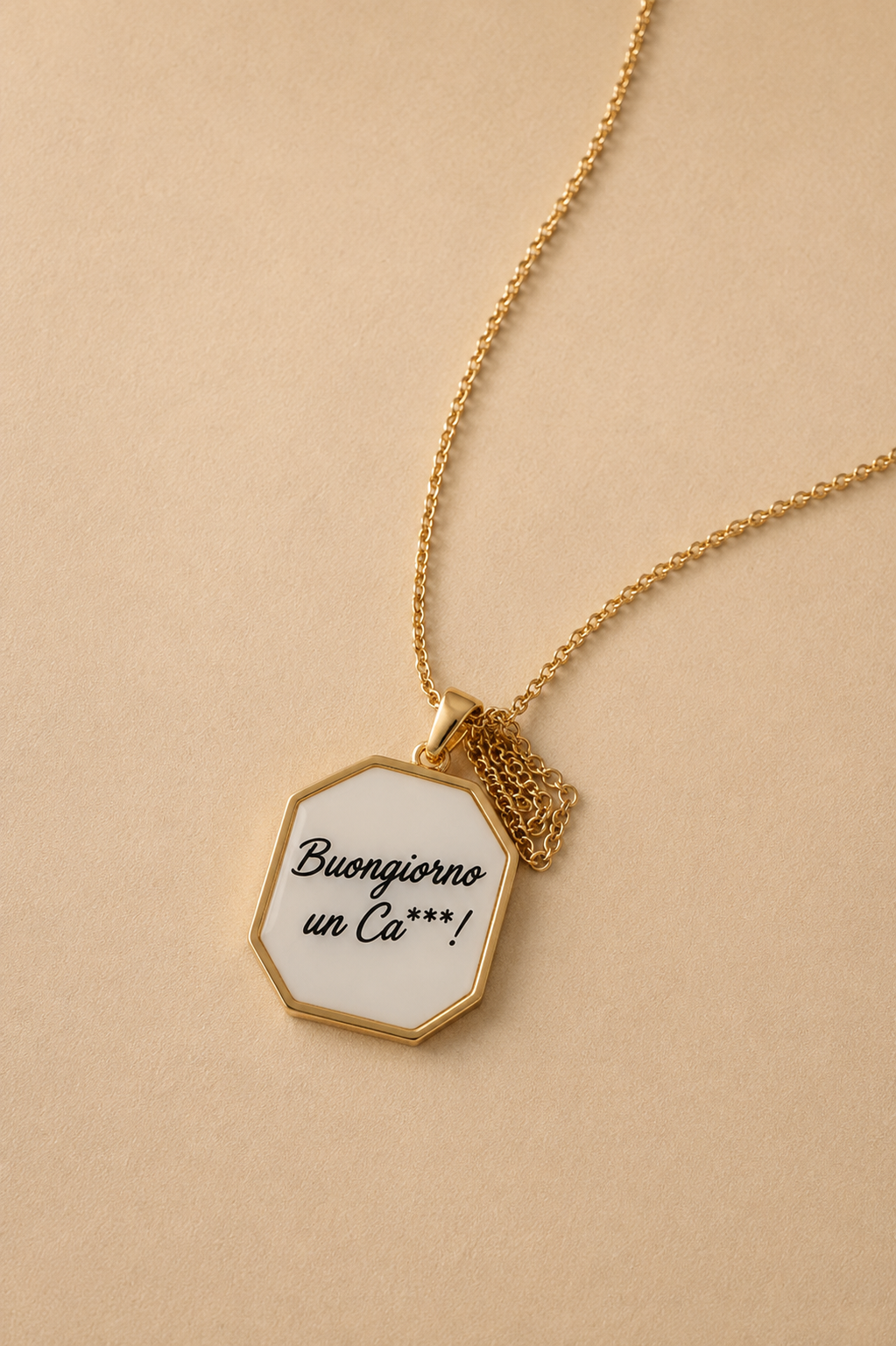 Collana Message in Acciaio Gold con Frasi