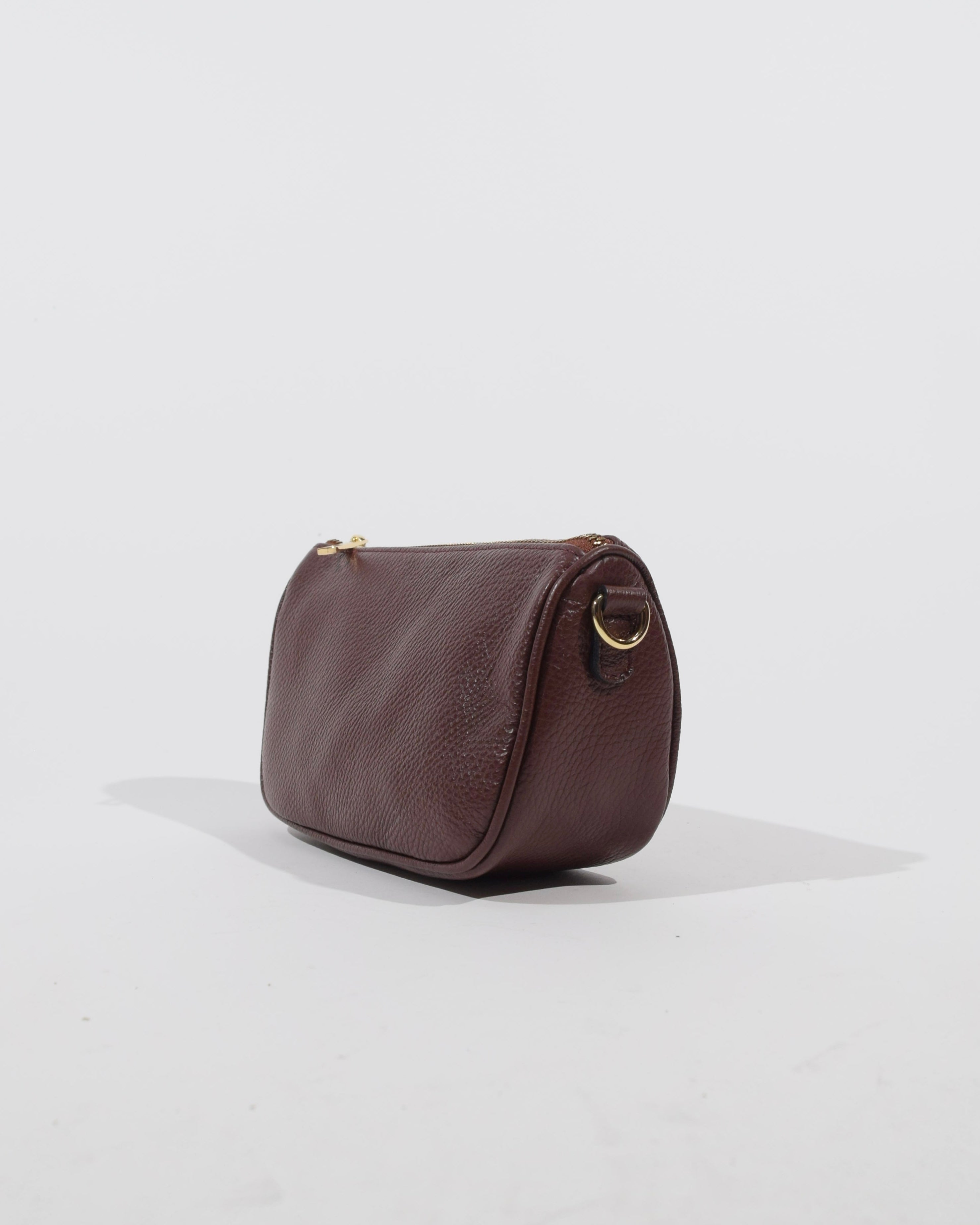 Borsa pochette in pelle bordeaux